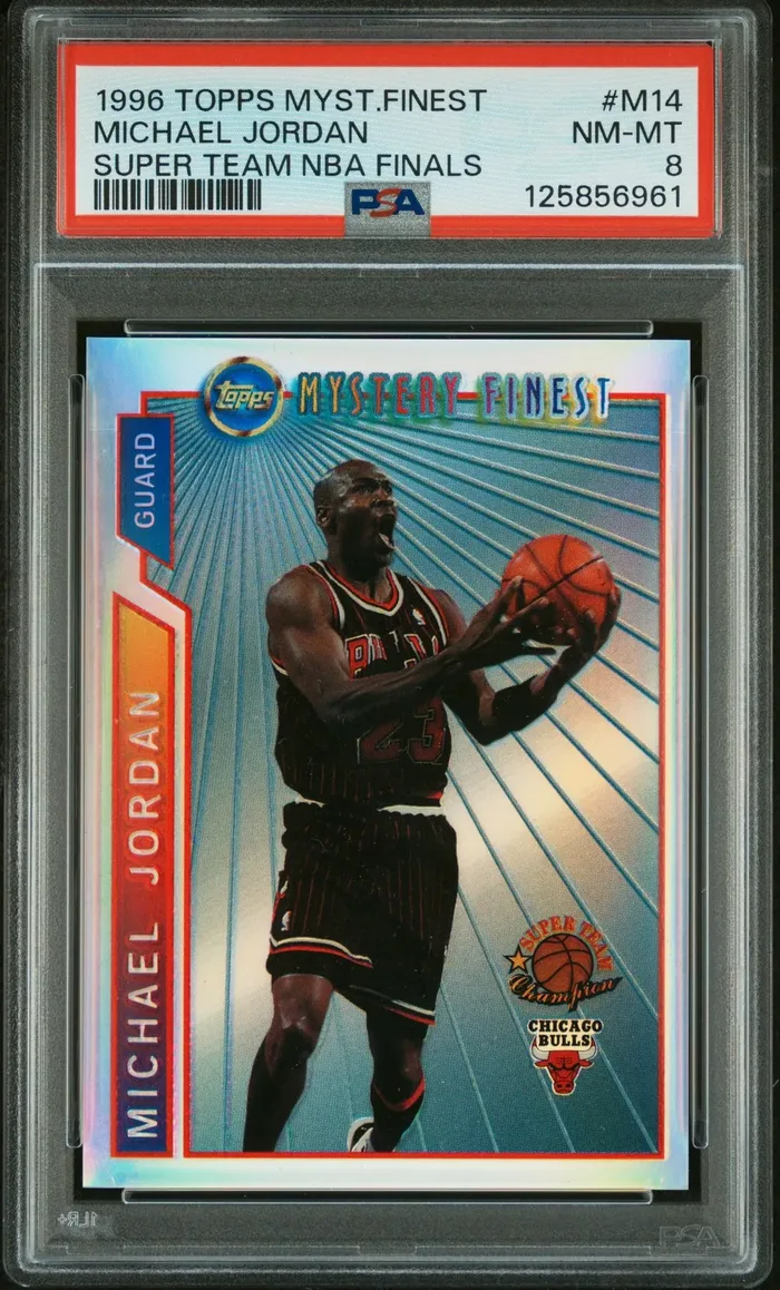 Michael Jordan 1996 Topps Mystery Finest graded PSA 8 NM-MT