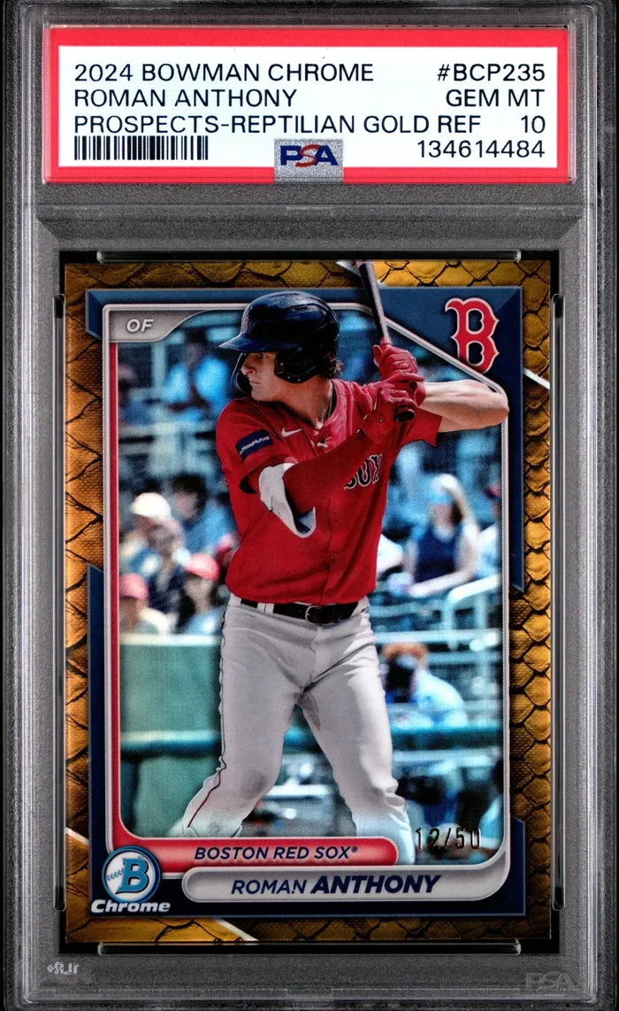 Roman Anthony Bowman Chrome Gold Refractor graded PSA 10 Gem Mint